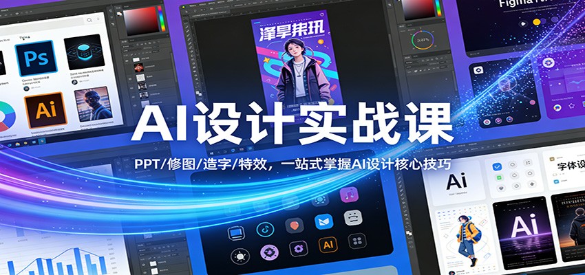 AI设计实战课：PPT/修图/造字/特效，一站式掌握AI设计核心技巧-云阁资源网