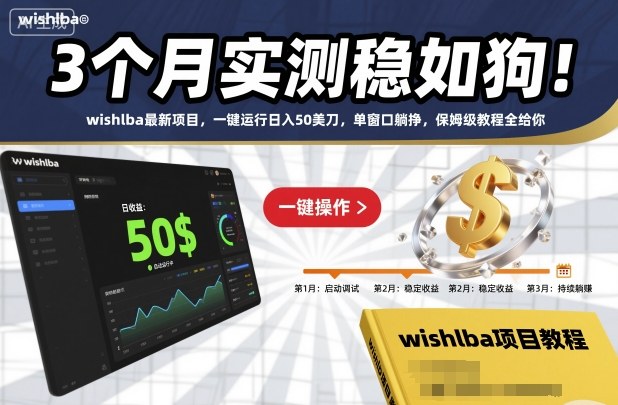 3个月实测稳如狗!wishlba最新项目,一键运行日入50美刀,单窗口躺挣,保姆级教程全给你【揭秘】-云阁资源网