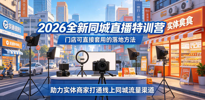 2026全新同城直播特训营,门店可直接套用的落地方法,助力实体商家打通线上同城流量渠道-云阁资源网