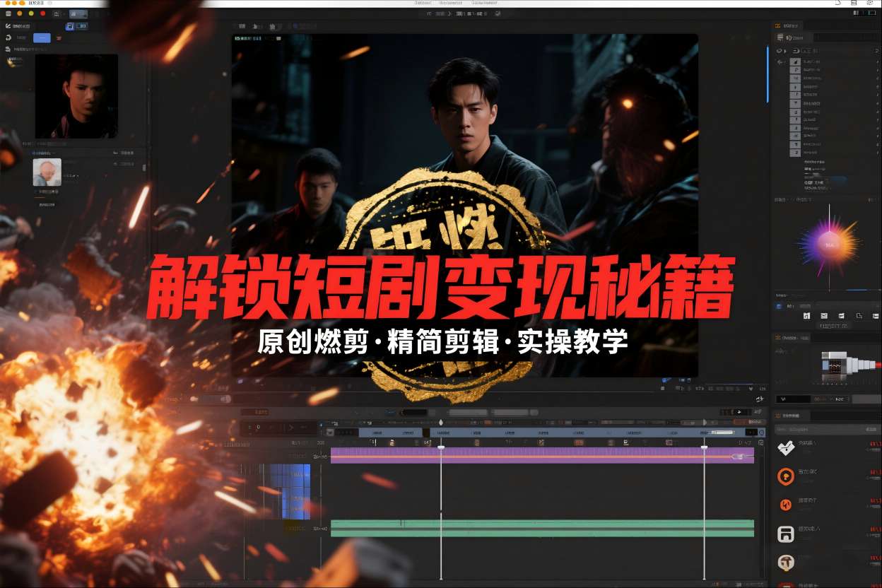 短剧拉新之原创燃剪精简剪辑实操课，解锁短剧变现秘籍-云阁资源网