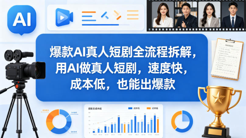 爆款AI真人短剧全流程拆解，用AI做真人短剧，速度快，成本低，也能出爆款-云阁资源网