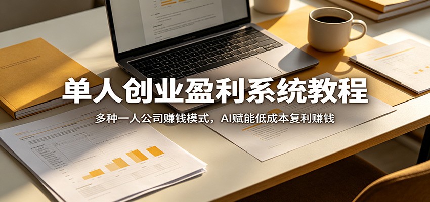 单人创业盈利系统教程：多种一人公司赚钱模式，AI赋能低成本复利赚钱-云阁资源网