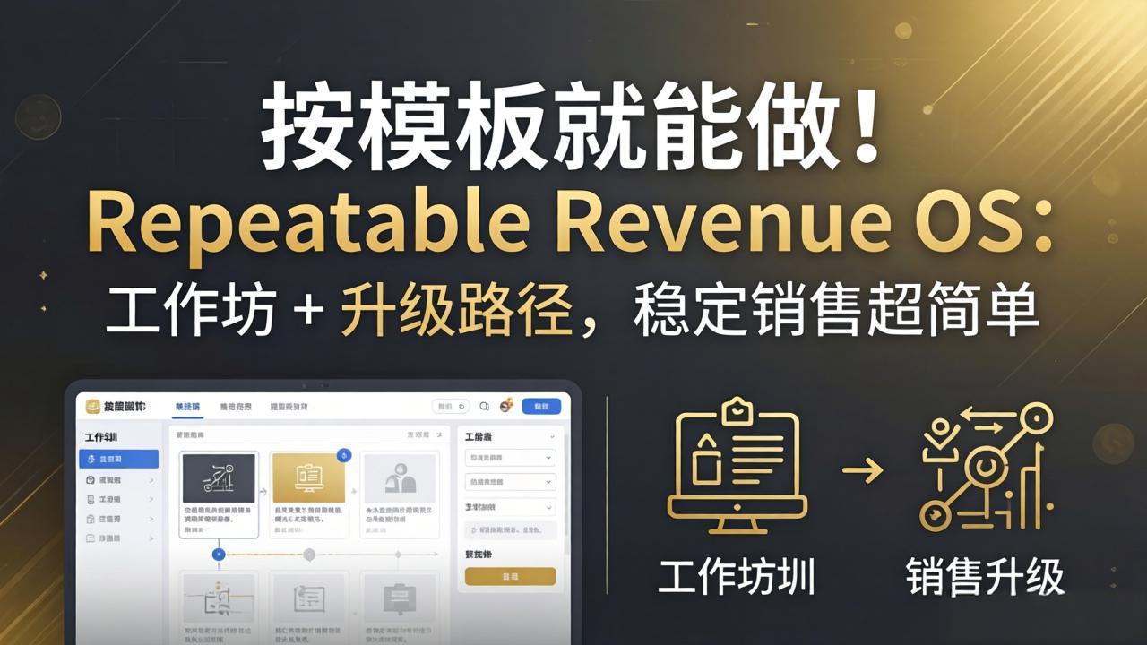 按模板就能做！Repeatable Revenue OS：工作坊 + 升级路径，稳定销售超简单-云阁资源网