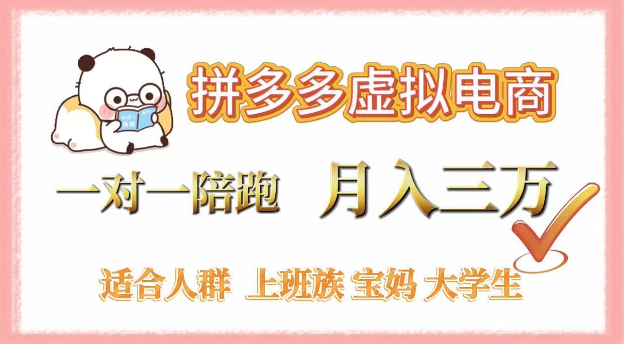拼多多虚拟电商，一对一陪跑，月入3万，0囤货，轻资产，不发货-云阁资源网