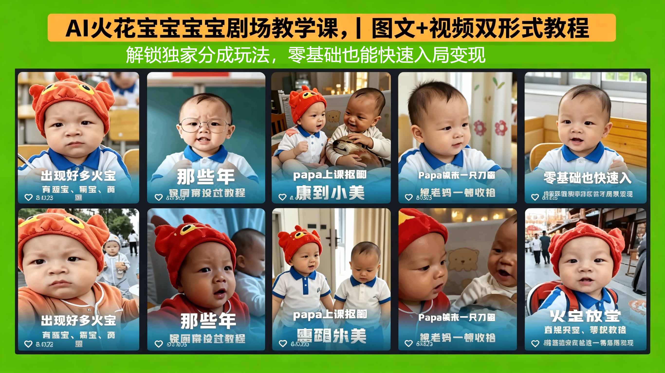 AI火花宝宝宝宝剧场教学课，图文+视频双形式教程，解锁独家分成玩法，零基础也能快速入局变现-云阁资源网