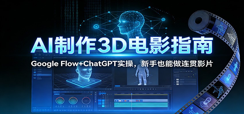 AI制作3D电影指南：Google Flow+ChatGPT实操，新手也能做连贯影片-云阁资源网