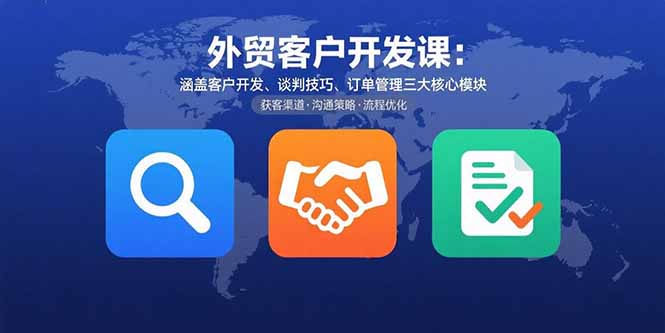 外贸客户开发课：涵盖客户开发、谈判技巧、订单管理三大核心模块-云阁资源网