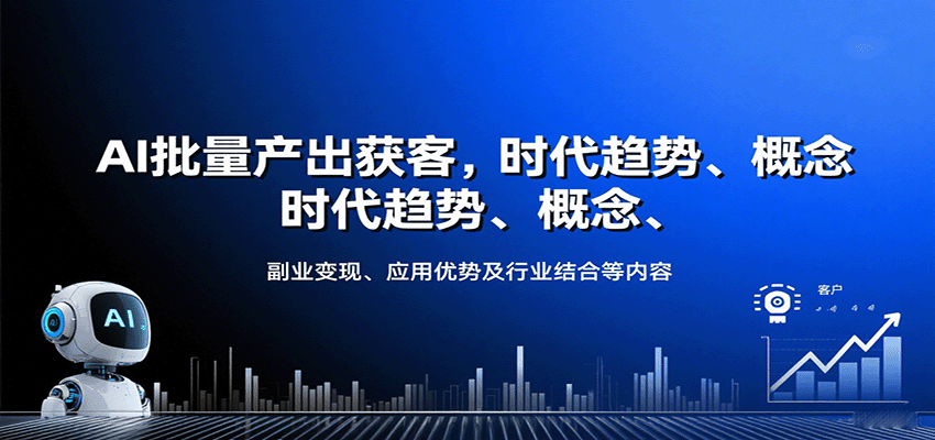 AI批量产出获客，时代趋势、概念、副业变现、应用优势及行业结合等内容-云阁资源网
