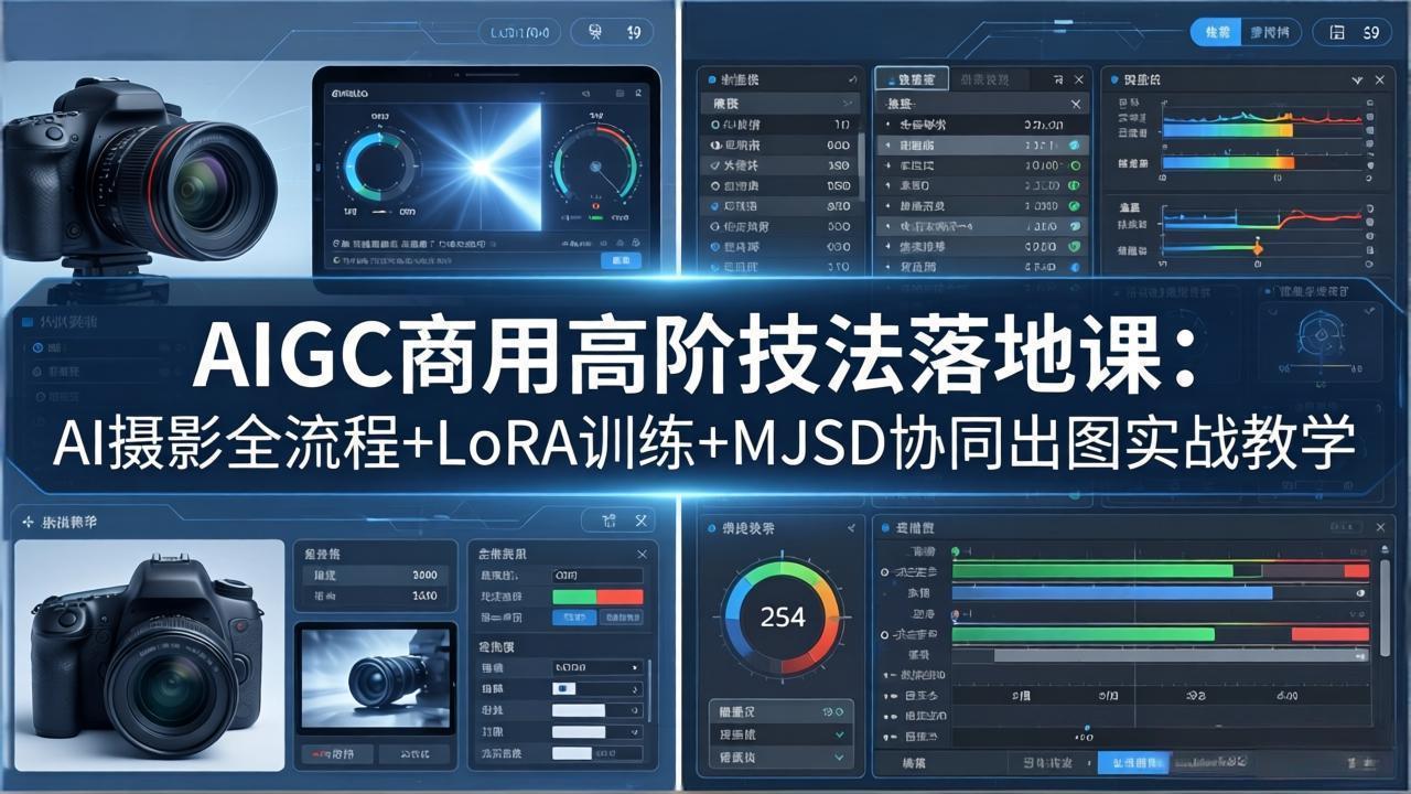 AIGC商用高阶技法落地课：AI摄影全流程+LoRA训练+MJSD协同出图实战教学-云阁资源网