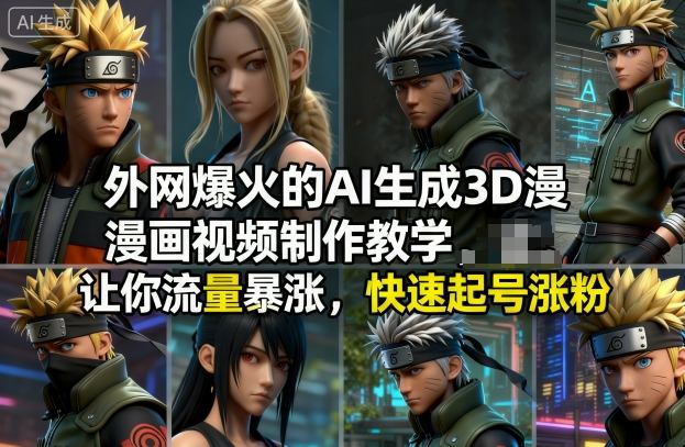 外网爆火的AI生成3D漫画视频制作教学，让你流量暴涨，快速起号涨粉！-云阁资源网