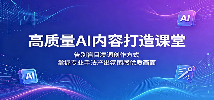 高质量AI内容打造课堂：告别盲目凑词创作方式，掌握专业手法产出氛围感优质画面-云阁资源网