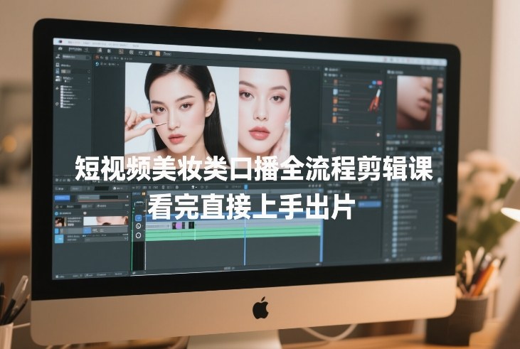 短视频美妆类口播全流程剪辑课，看完直接上手出片-云阁资源网