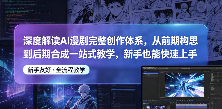 深度解读AI漫剧完整创作体系,从前期构思到后期合成一站式教学,新手也能快速上手-云阁资源网