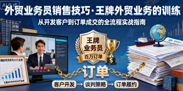 外贸业务员销售技巧，王牌外贸业务的训练-云阁资源网