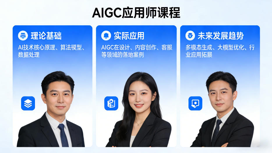 AIGC应用师课程，覆盖了AI技术的理论基础、实际应用、以及未来发展趋势-云阁资源网