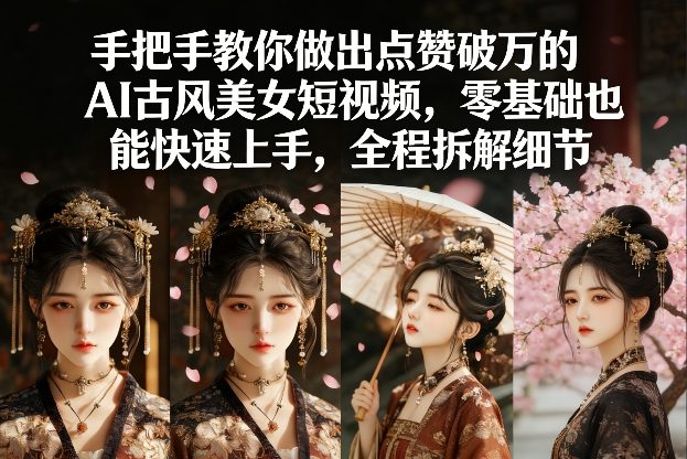 手把手教你做出点赞破万的AI古风美女短视频,零基础也能快速上手,全程拆解细节-云阁资源网