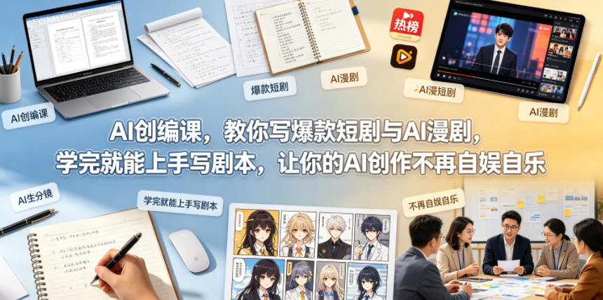 AI创编课,教你写爆款短剧与AI漫剧,学完就能上手写剧本,让你的AI创作不再自娱自乐(更新0521)-云阁资源网