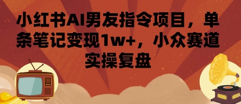 小红书AI男友指令项目，单条笔记变现1w+，小众赛道实操复盘-云阁资源网