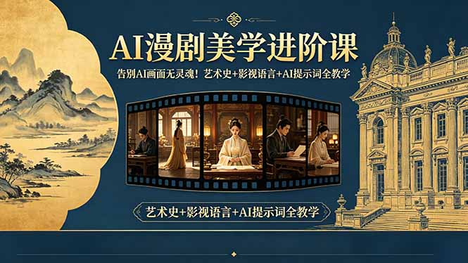 告别AI画面无灵魂！AI漫剧美学进阶课-更新，艺术史+影视语言+AI提示词全教学-云阁资源网