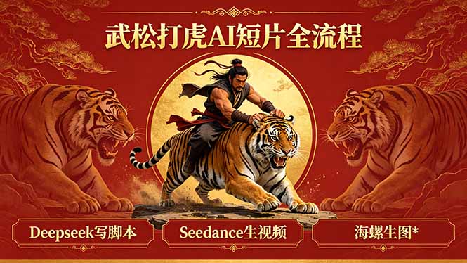 武松打虎AI短片全流程：Deepseek写脚本+Seedance生视频+海螺生图-云阁资源网