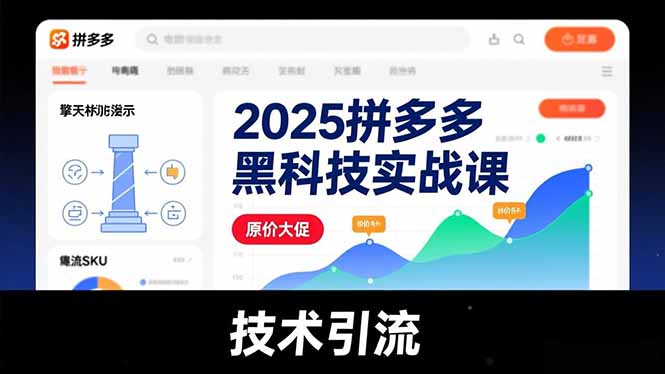 2025拼多多黑科技实战课，擎天柱玩法、爆流SKU、原价大促，技术引流，单店日销轻松破千单-云阁资源网