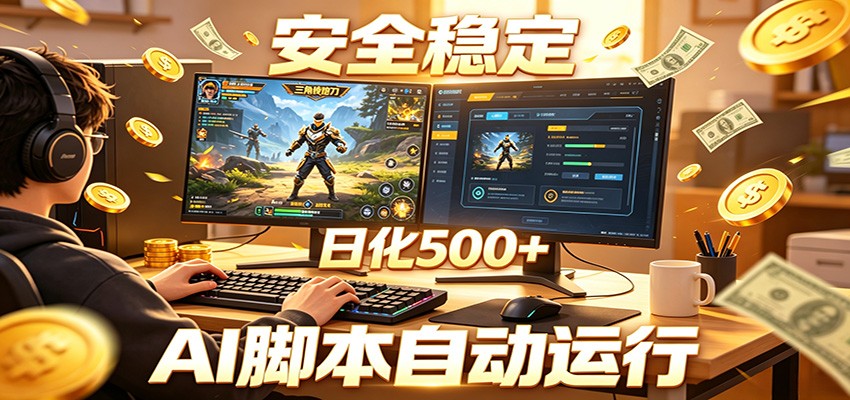 三角洲全自动挂机,AI脚本躺赚,日化500+-云阁资源网