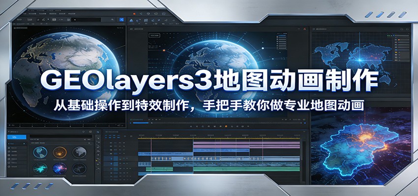 GEOlayers3地图动画制作:从基础操作到特效制作,手把手教你做专业地图动画-云阁资源网