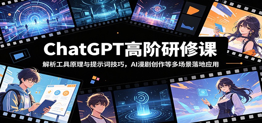 ChatGPT高阶研修课:解析工具原理与提示词技巧,AI漫剧创作等多场景落地应用-云阁资源网