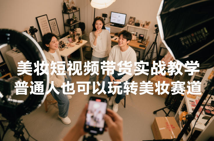 美妆短视频带货实战教学，普通人也可以玩转美妆赛道-云阁资源网