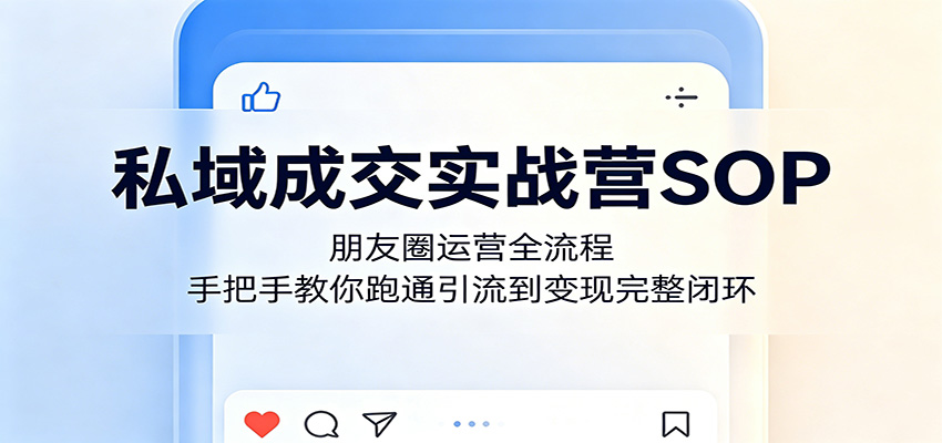 私域成交实战营SOP：朋友圈运营全流程，手把手教你跑通引流到变现完整闭环-云阁资源网