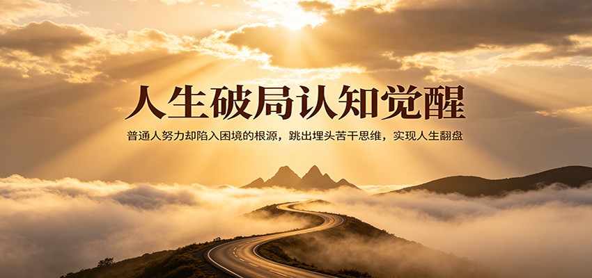 人生破局认知觉醒，普通人努力却陷入困境的根源，跳出埋头苦干思维，实现人生翻盘-云阁资源网