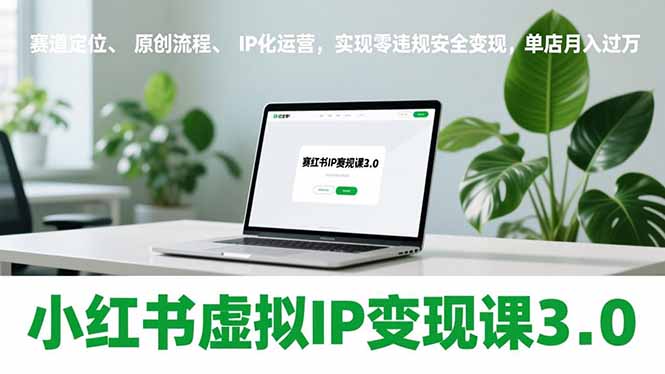 小红书虚拟IP变现课3.0，赛道定位、原创流程、IP化运营，实现零违规安全变现，单店月入过万-云阁资源网