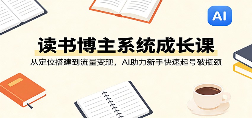 读书博主系统成长课：从定位搭建到流量变现，AI助力新手快速起号破瓶颈-云阁资源网