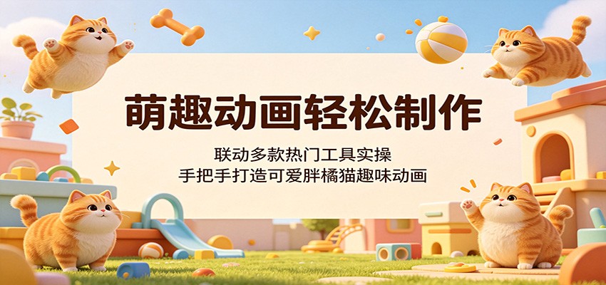 萌趣动画轻松制作,联动多款热门工具实操,手把手打造可爱胖橘猫趣味动画-云阁资源网