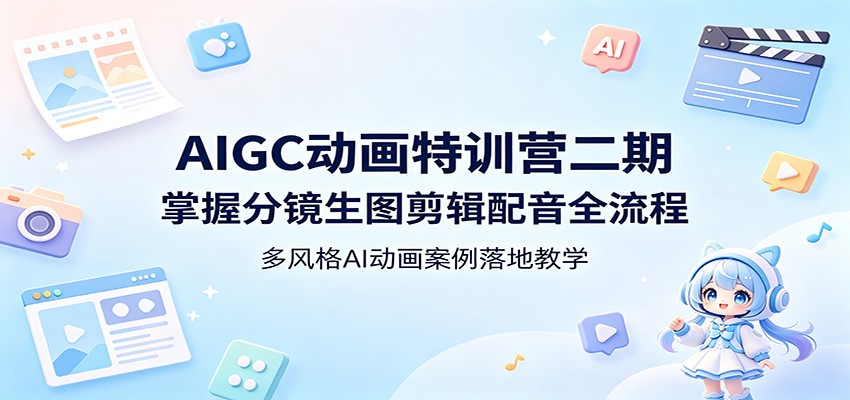 AIGC动画特训营二期：掌握分镜生图剪辑配音全流程，多风格AI动画案例落地教学-云阁资源网