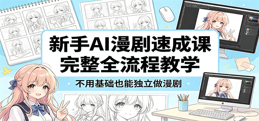 新手AI漫剧速成课：完整全流程教学，不用基础也能独立做漫剧-云阁资源网