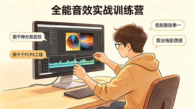 全能音效实战训练营：数千种分类音效+数十个FCPX工程，告别音效单一，剪出电影质感-云阁资源网