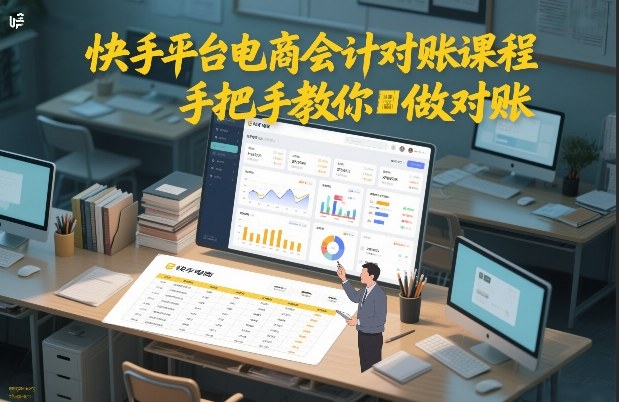 快手平台电商会计对账课程,手把手教你做对账-云阁资源网