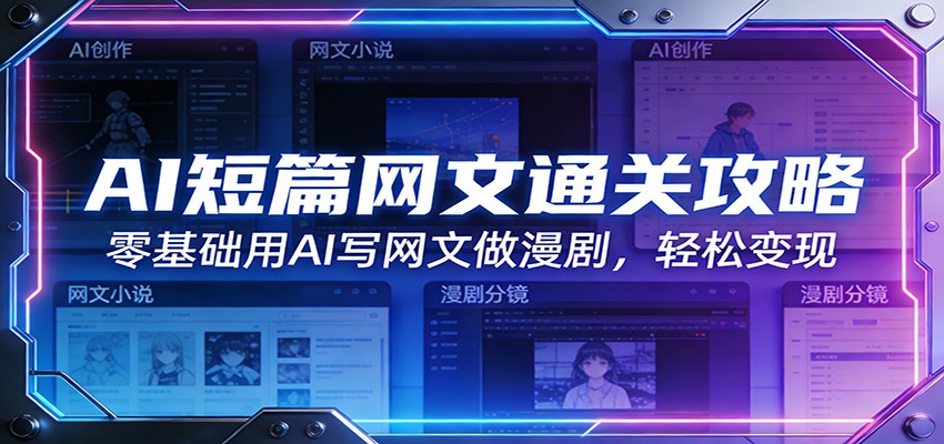 AI短篇网文通关攻略：零基础用AI写网文做漫剧，轻松变现-云阁资源网