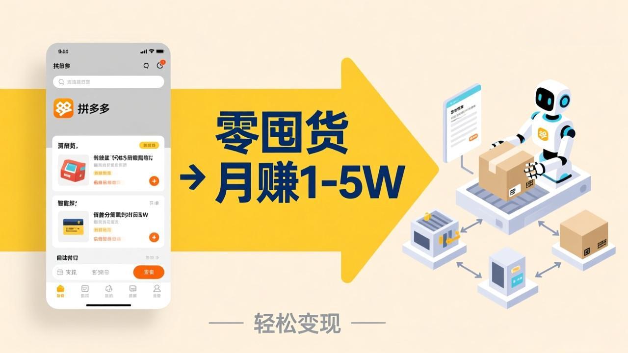 不用囤货不用跑单！拼多多虚拟玩法，机器人管理发货和客服，帮你月赚 1-5W-云阁资源网