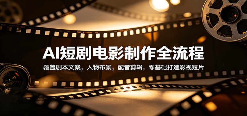 AI短剧电影制作全流程：覆盖剧本文案，人物布景，配音剪辑，零基础打造影视短片-云阁资源网