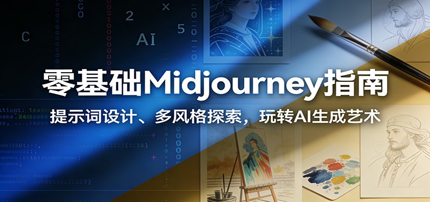 零基础Midjourney指南：提示词设计、多风格探索，玩转AI生成艺术-云阁资源网