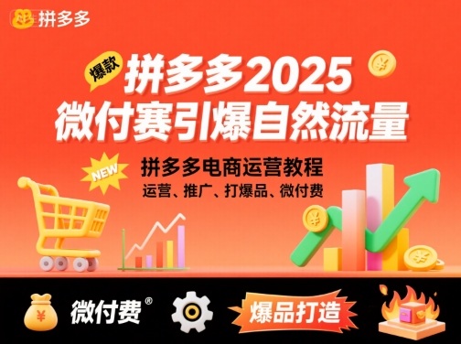 拼多多2025微付赛引爆自然流量，拼多多电商运营教程，运营、推广、打爆品、微付费-云阁资源网