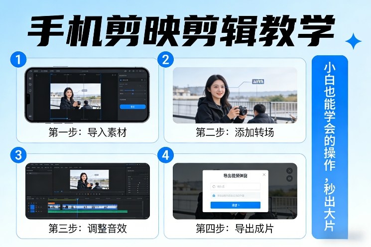 手机剪映剪辑教学,小白也能学会的操作,秒出大片-云阁资源网