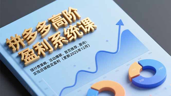 拼多多高阶盈利系统课,强付费策略、活动爆破、首页推荐,实现店铺稳定盈利(更新12月-云阁资源网