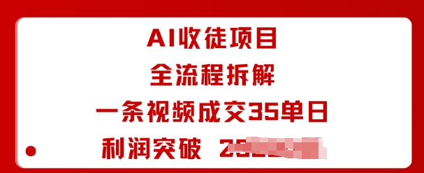 AI收徒项目全流程拆解一条视频成交35单日利润突破1k+-云阁资源网