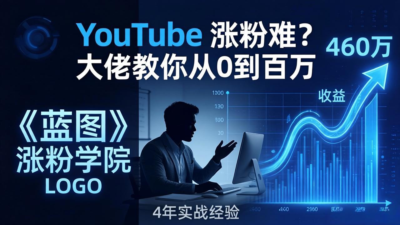 YouTube 涨粉难？《蓝图涨粉学院》：4 年赚 460 万的大佬教策略，从0到百万有路径！-云阁资源网