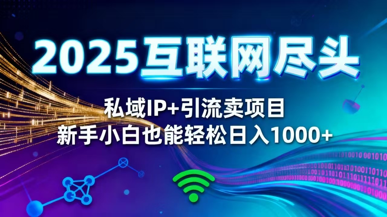 2025网创尽头王炸项目！私域 IP + 精准引流，新手小白在家躺赚日入 1000+-云阁资源网