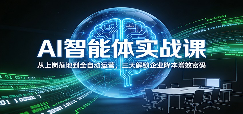 AI智能体实战课：从上岗落地到全自动运营，三天解锁企业降本增效密码-云阁资源网