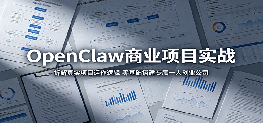 OpenClaw商业项目实战:拆解真实项目运作逻辑,零基础搭建专属一人创业公司-云阁资源网